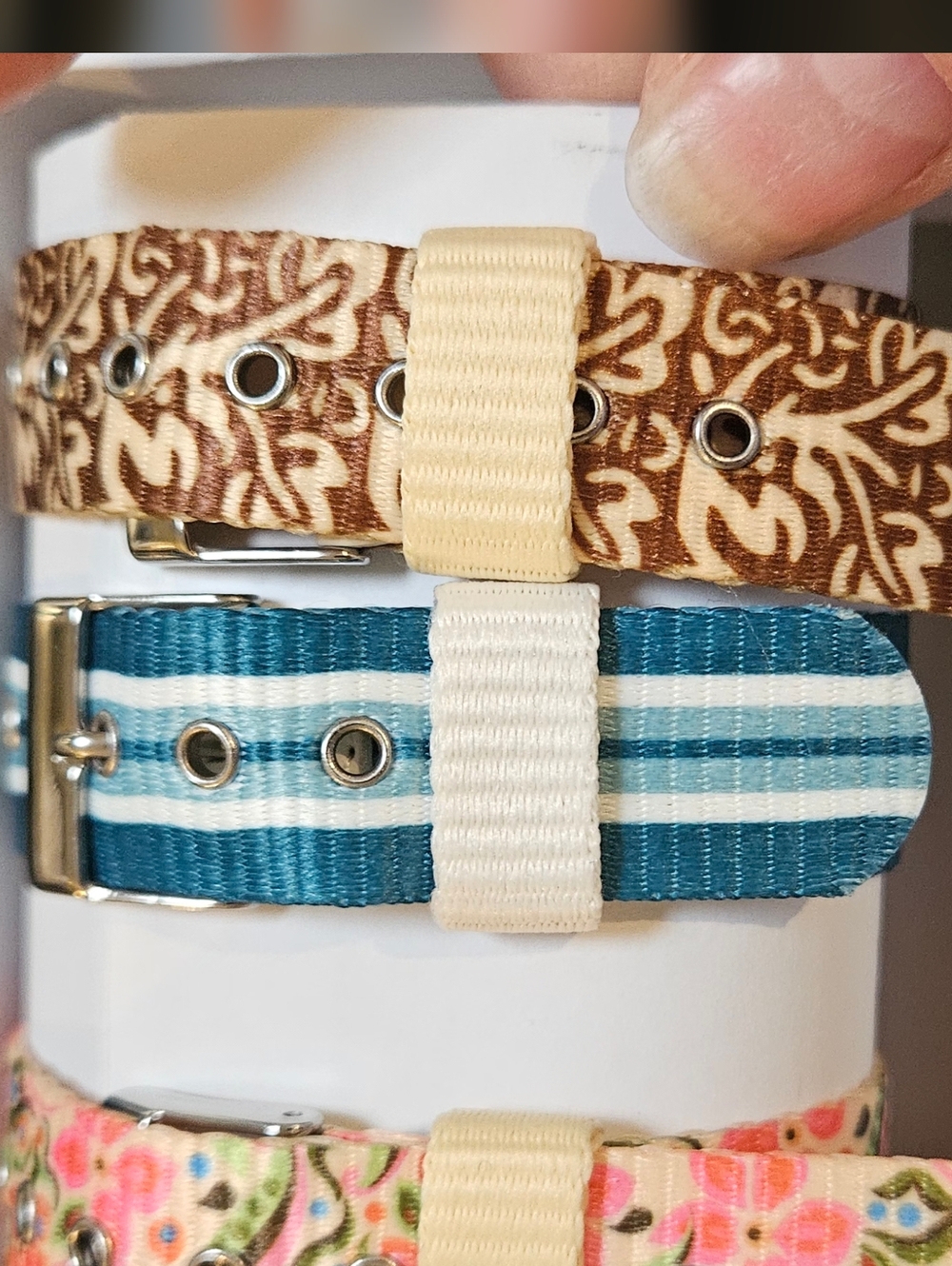 PartyLite Teal and White Stripe Women's Watch with Silver-Tone Case - Picture 2 of 3